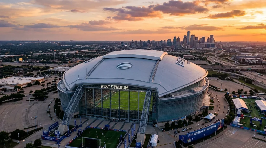 AT&T Stadium Dalasā — Pasaules kausa 2026 norises vieta Teksasā