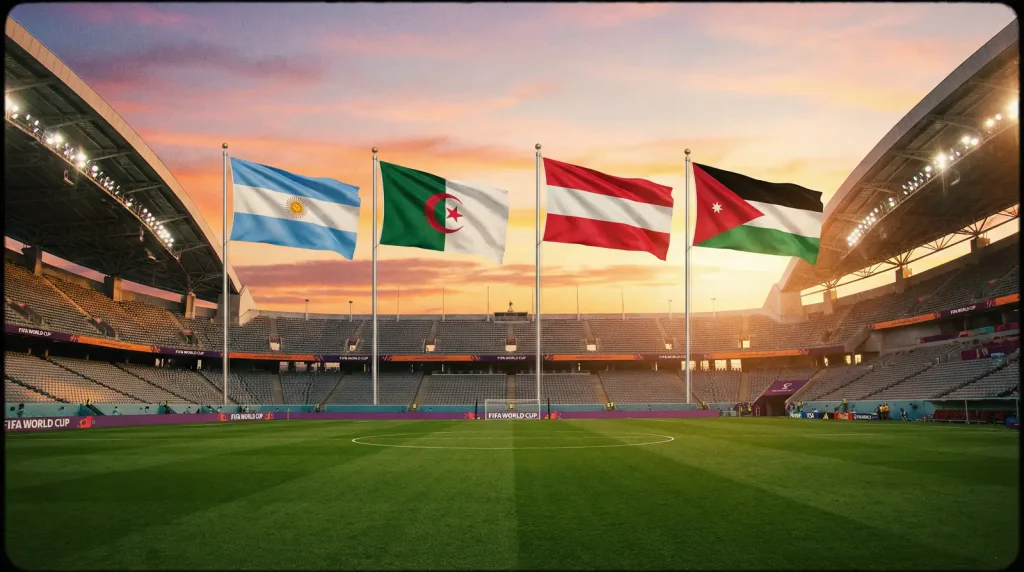 J grupas komandas — Argentīna, Alžīrija, Austrija un Jordānija Pasaules kausa 2026 turnīrā