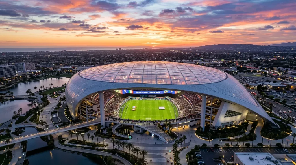 SoFi Stadium Losandželosā — Pasaules kausa 2026 norises vieta Kalifornijā